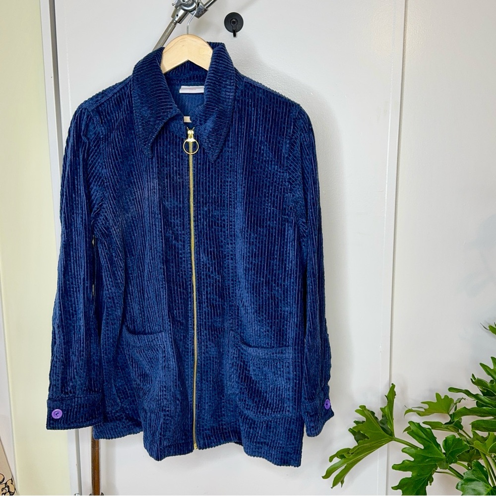 Big Bud Press blue corduroy zipper coat - size large
